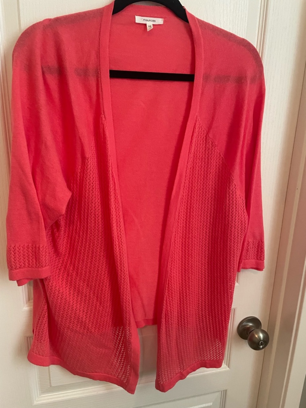 Maurices Coral Open-Front Lightweight Knit Cardigan